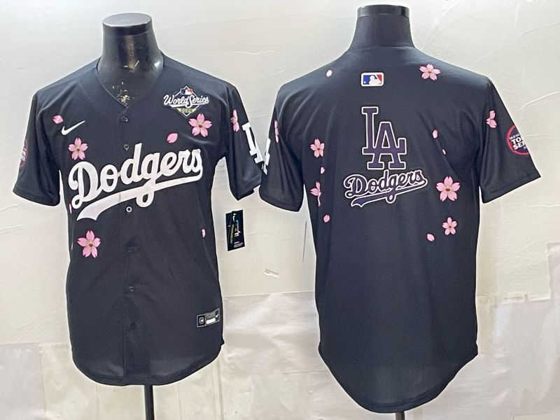 Men Nike 2026 Los Angeles Dodgers Blank Black Sakura Edition Game MLB Jersey 0018